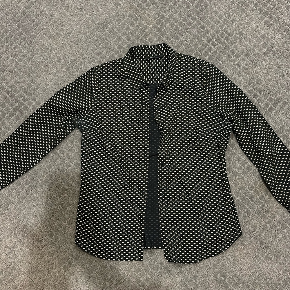 apt 9 black printed button up